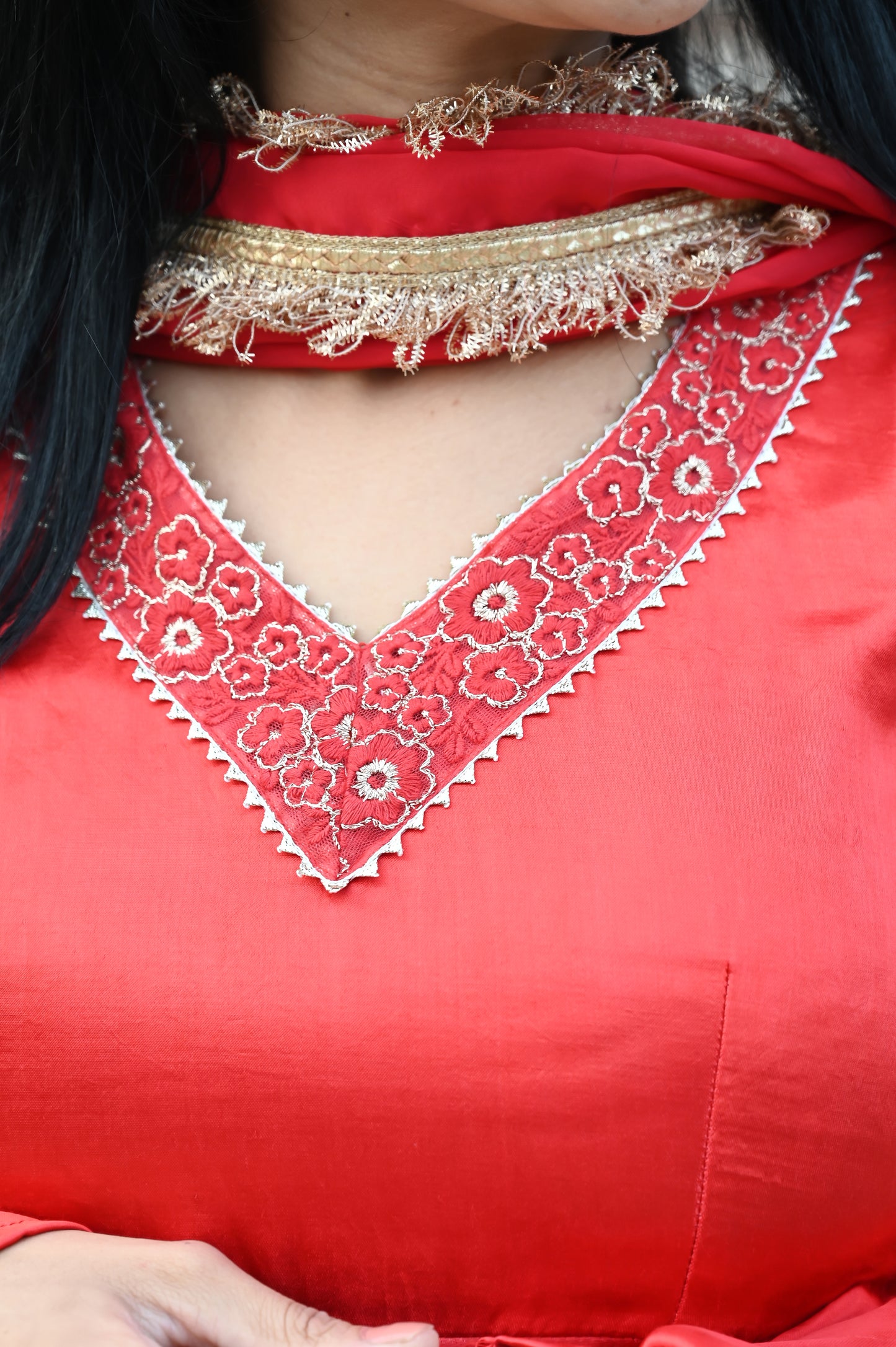 Crimson Anarkali Suit set