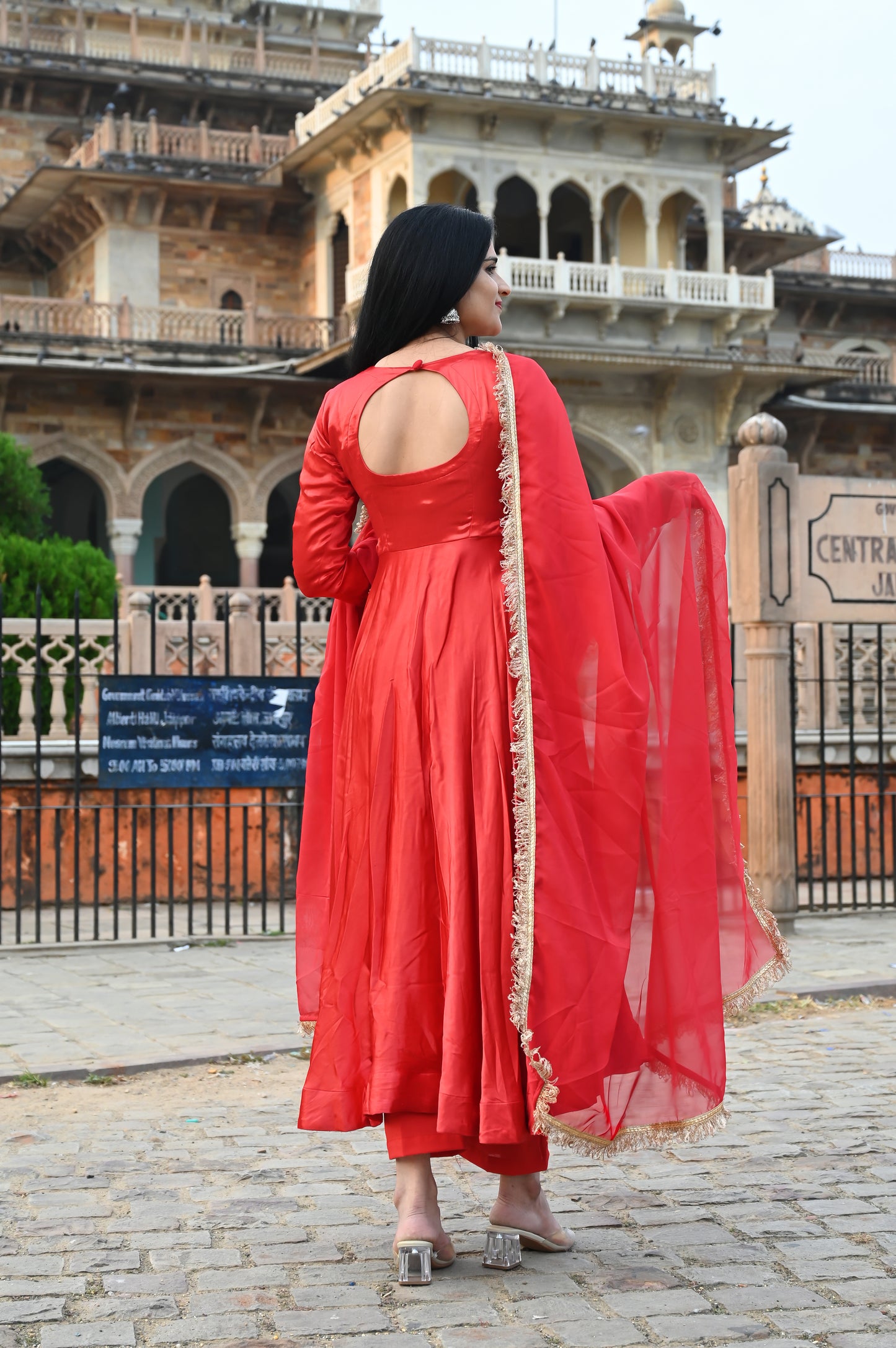 Crimson Anarkali Suit set