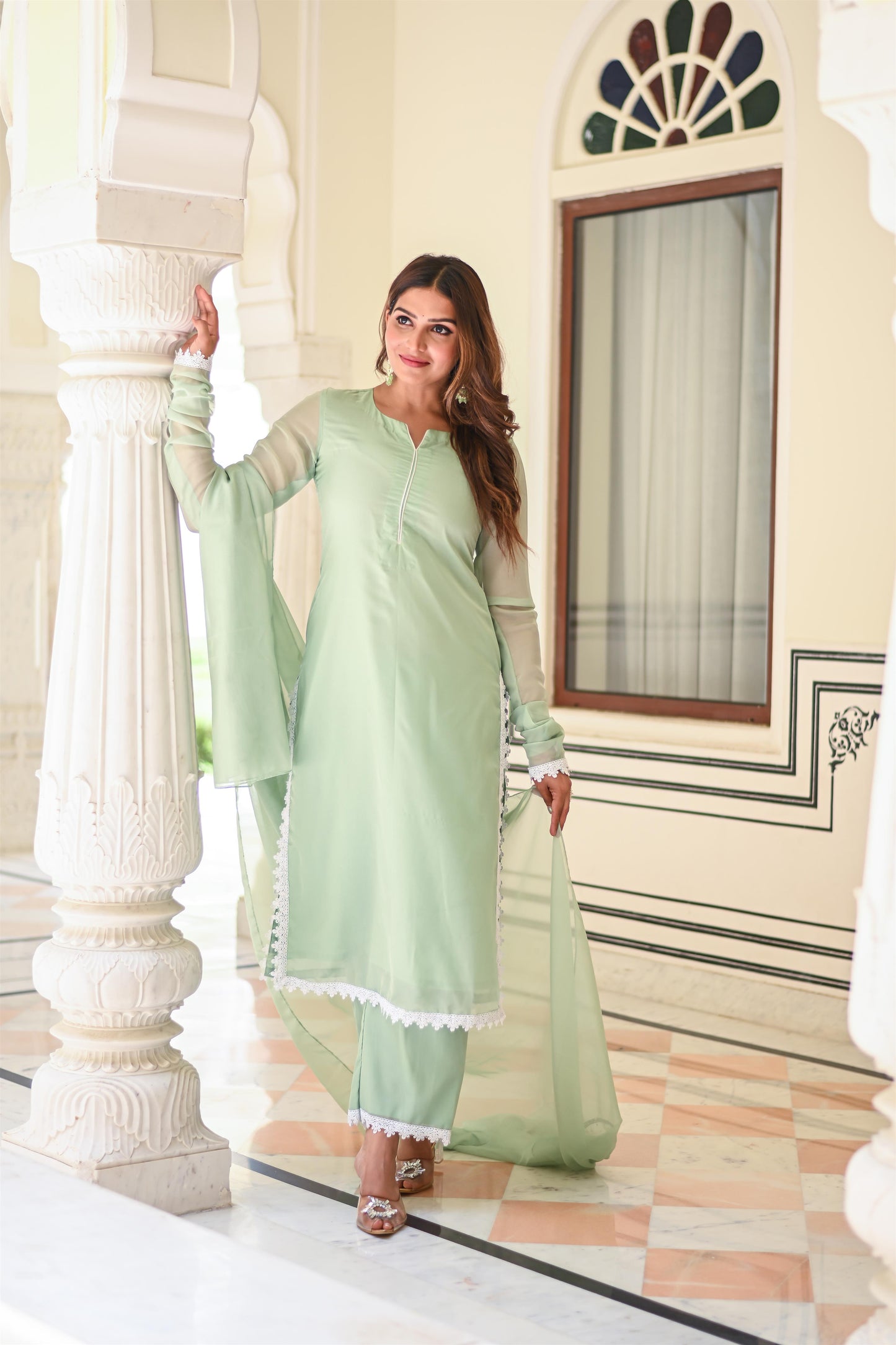 MINT GREEN PAKISTHANI SUIT SET