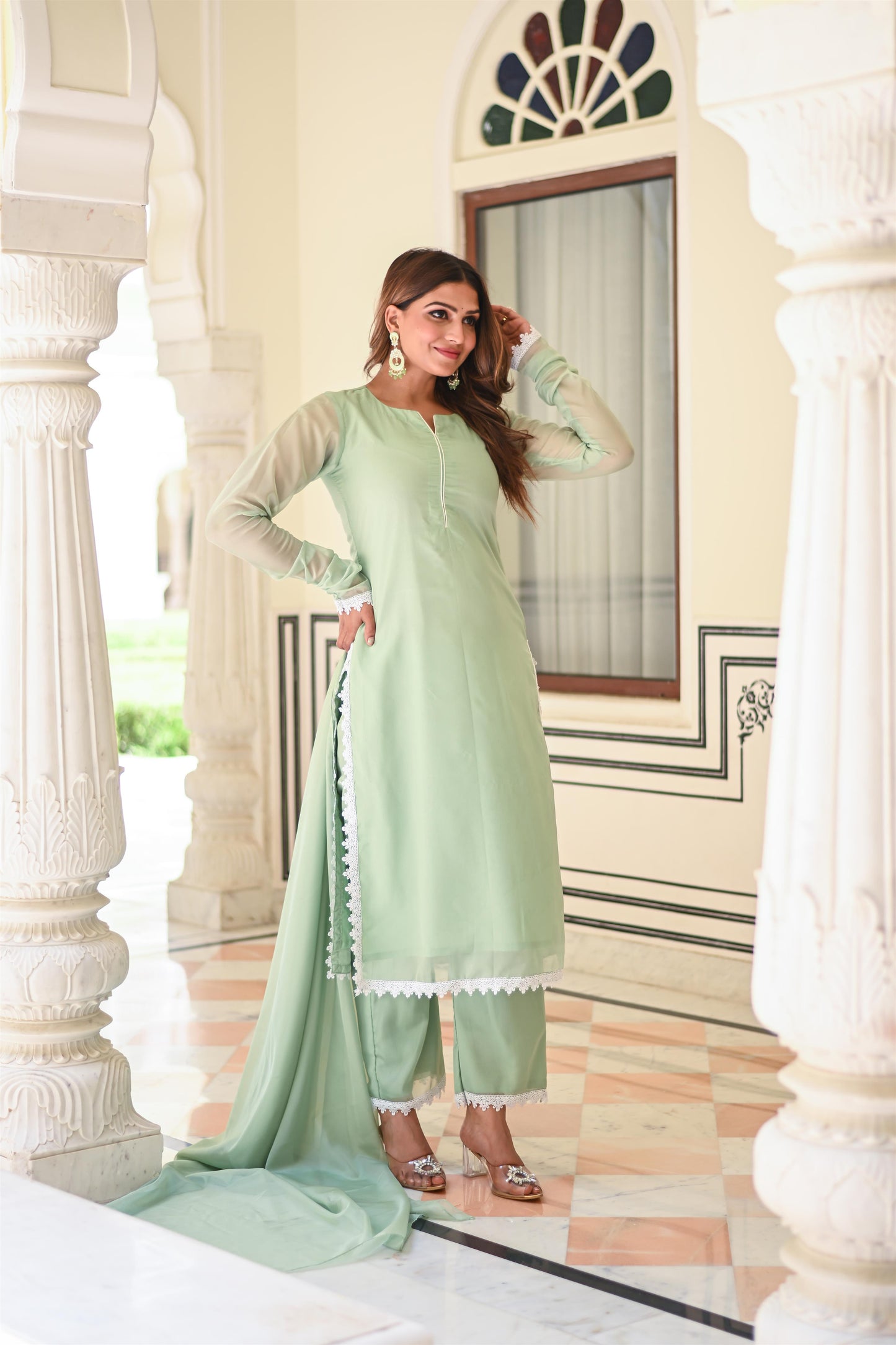 MINT GREEN PAKISTHANI SUIT SET