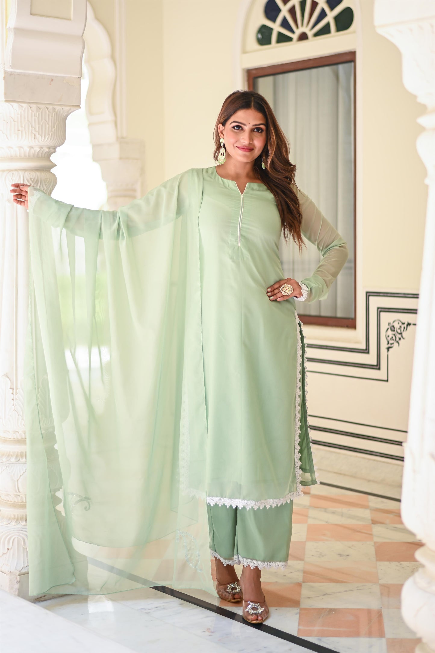 MINT GREEN PAKISTHANI SUIT SET