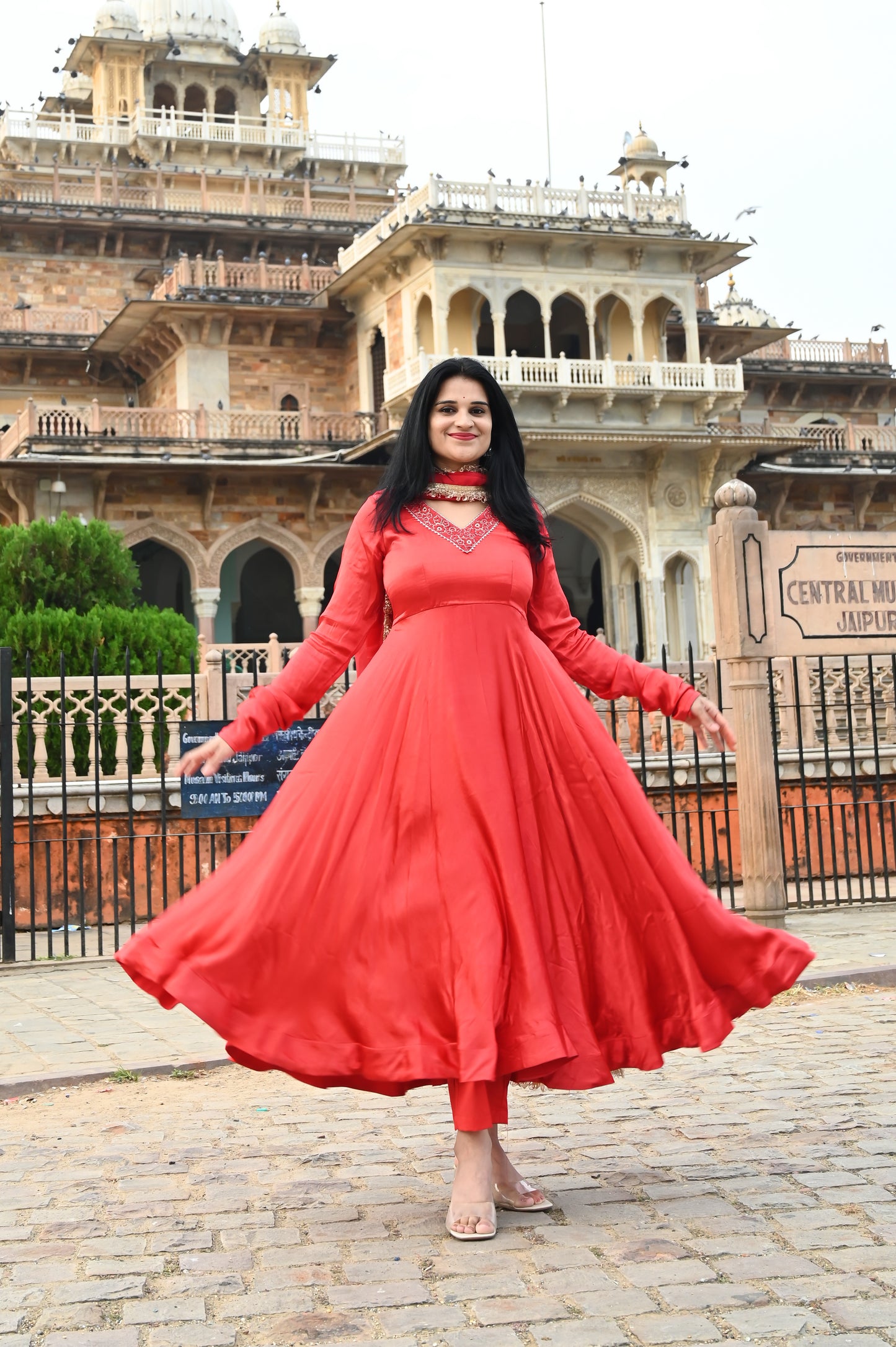 Crimson Anarkali Suit set
